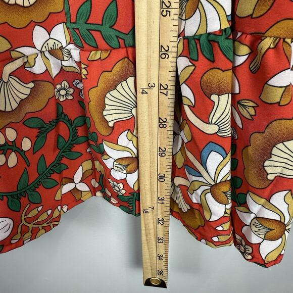 Sunday Up Womens Floral Boho Dress Medium Orange Retro Eclectic Mini Boho Easter - Picture 10 of 10